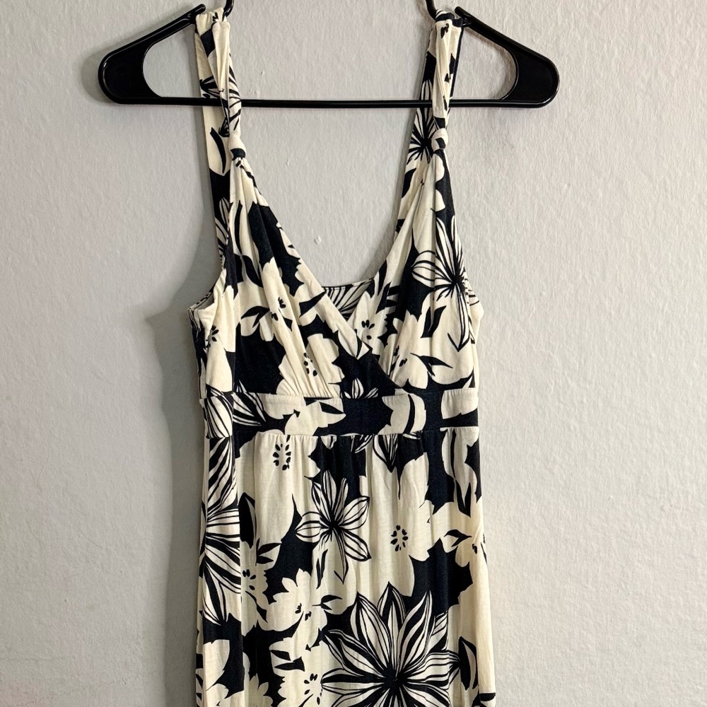 Ann Taylor Petites Gray White Floral Strap Maxi Summer Dress Size XXSP